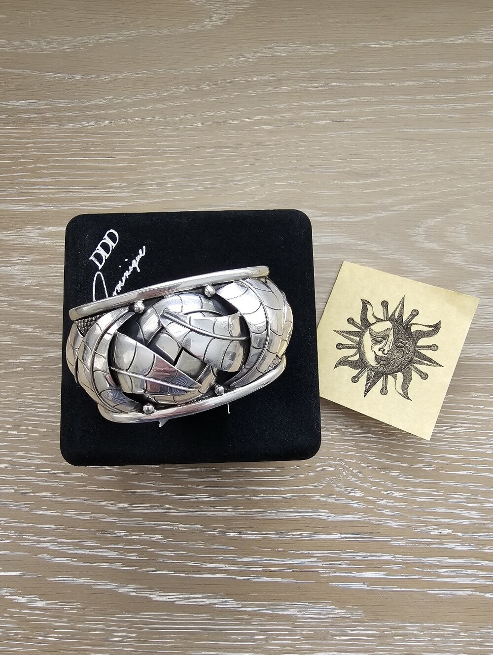 Dominique Dinouart DDD Mexico 925 Sterling Silver Leaf Cuff Bracelet New